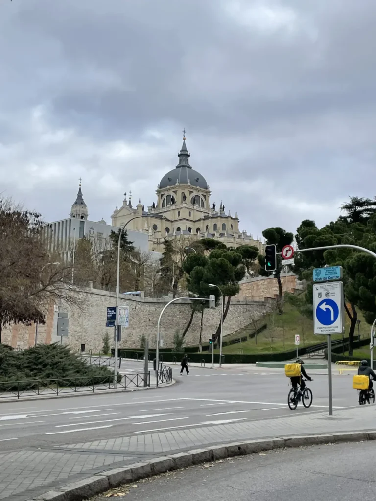 madrid city catedral de la almudena from c. segovia view